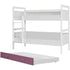 HYPE Rooms Hochbett/Etagenbett mit Bettkasten der Serie KINDER 90 x 200 cm weiß/lila