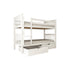 Etagenbett Kinderbett DAVID 200x90 cm mit 2 Bettkästen Buchenholz massiv weiß